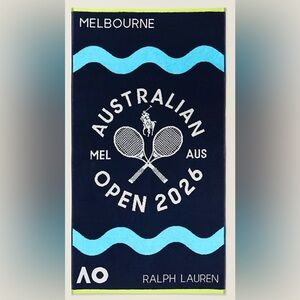 NWT 2026 Official Australian Open Tennis On Court Player Towel Polo Ralph Lauren